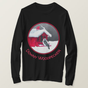 Downy Woodpecker Painting - Original Bird Art T-Shirt