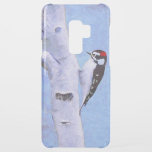 Downy Woodpecker Painting - Original Bird Art Uncommon Samsung Galaxy S9 Plus Case