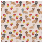 Doxie and Fries funny weiner dog Fabric