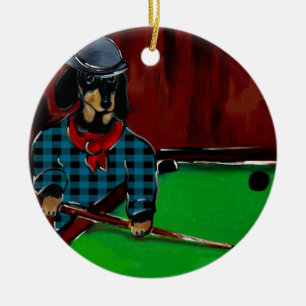 DOXIE BILLIARDS CERAMIC ORNAMENT