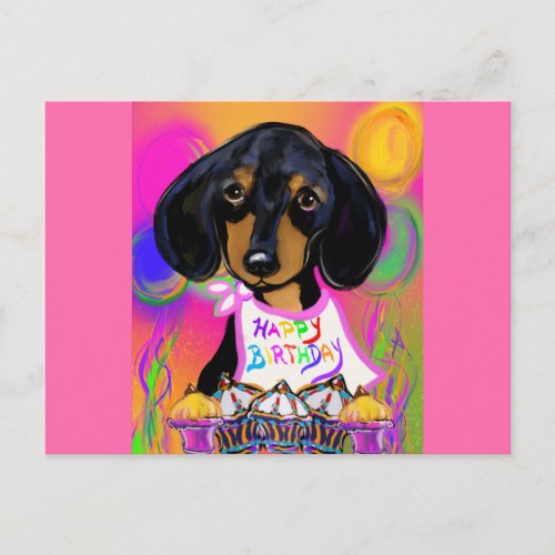 Doxie Birthday Postcard