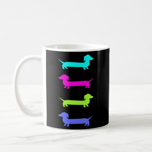Doxie Brightly Colored Dachshunds Coffee Mug