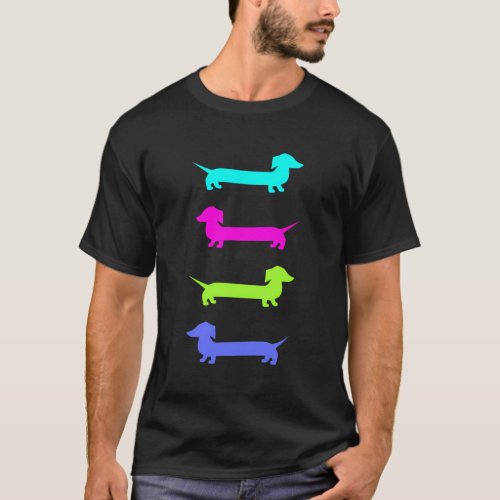 Doxie Brightly Colored Dachshunds T_Shirt