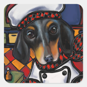 DOXIE CHEF SQUARE STICKER