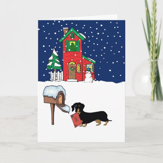 Doxie Christmas Mail Holiday Card (Front)