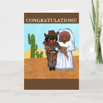 Doxie Cowboy Wedding Card