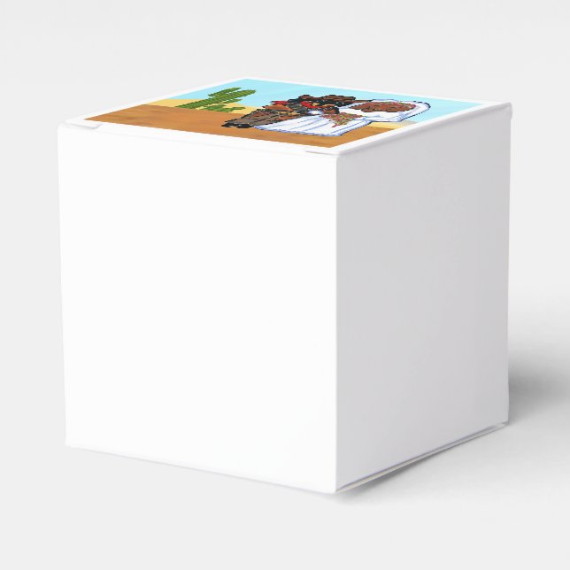 Doxie Cowboy Wedding Favor Boxes (Front Side)