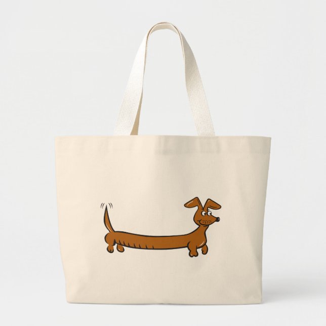 Doxie Dachshund Large Tote Bag (Front)