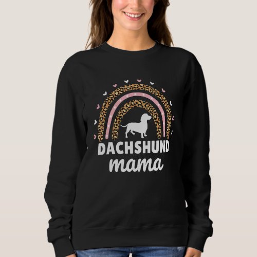 Doxie Dachshund Mama Rainbow Dachshund  Weiner Dog Sweatshirt
