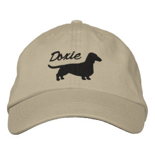 Doxie Dachshund Silhouette Wiener Dog Custom Embroidered Baseball Hat