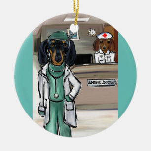 Doxie Doctor Ceramic Ornament