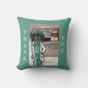 Doxie Doctor Throw Pillow