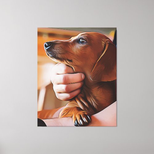 Doxie Dog Happy Dachshund Christmas Poster Canvas Print