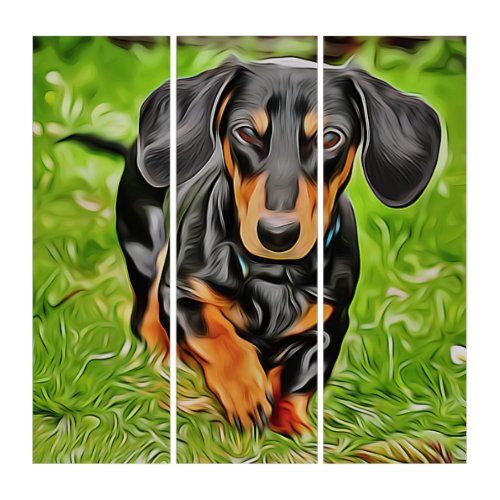 Doxie Dog Live Laugh With Dachshunds Birthday Post Triptych