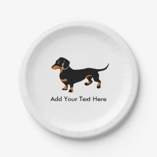 Doxie Dog Love - Cute Little Dachshund Paper Plates