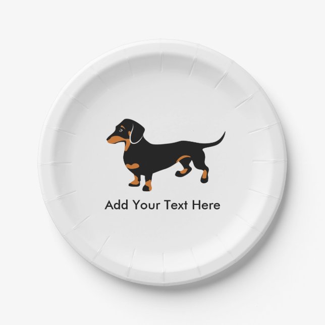 Doxie Dog Love - Cute Little Dachshund Paper Plates (Front)