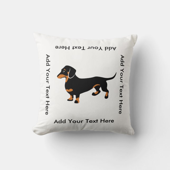 Doxie Dog Love - Cute Little Dachshund Throw Pillow (Front)