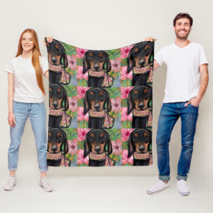 Doxie fleece blanket