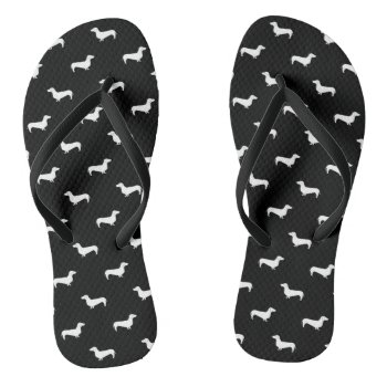 Doxie Flip Flops - Dachshund Shoes by SilhouettePets at Zazzle