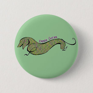 Doxie Gras Pinback Button