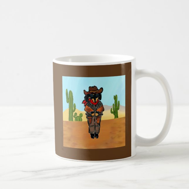Doxie Gunslinger Coffee Mug (Right)