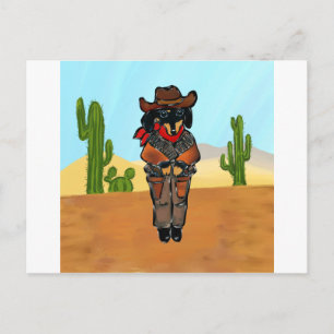 Doxie Gunslinger Postcard