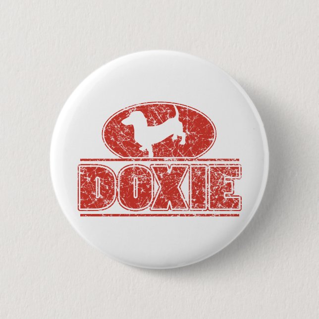 DOXIE-in-Circle-Distressed Pinback Button (Front)