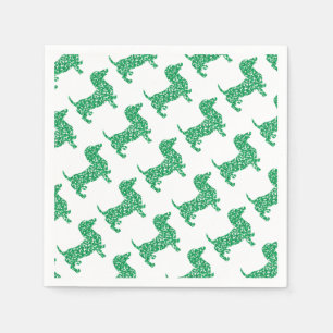Doxie-in-Shamrocks Paper Napkins