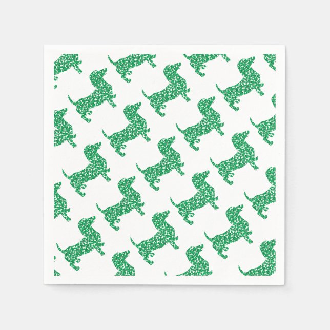 Doxie-in-Shamrocks Paper Napkins (Front)