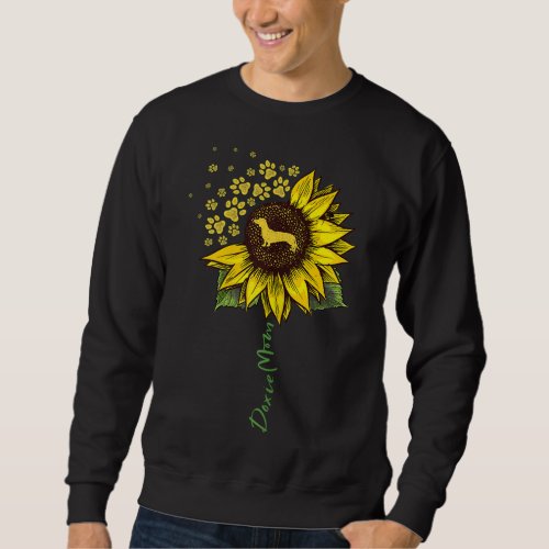 Doxie Mom Sunflower Dachshund Lover Gifts Dog Mom  Sweatshirt
