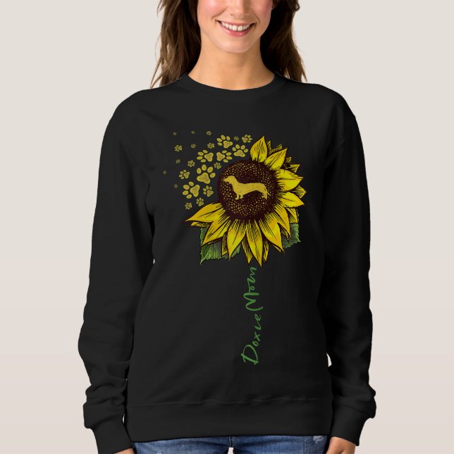 Doxie Mom Sunflower Dachshund Lover Gifts Dog Mom  Sweatshirt (Front)