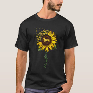 Doxie Mom Sunflower Dachshund Lover Gifts Dog Mom T-Shirt