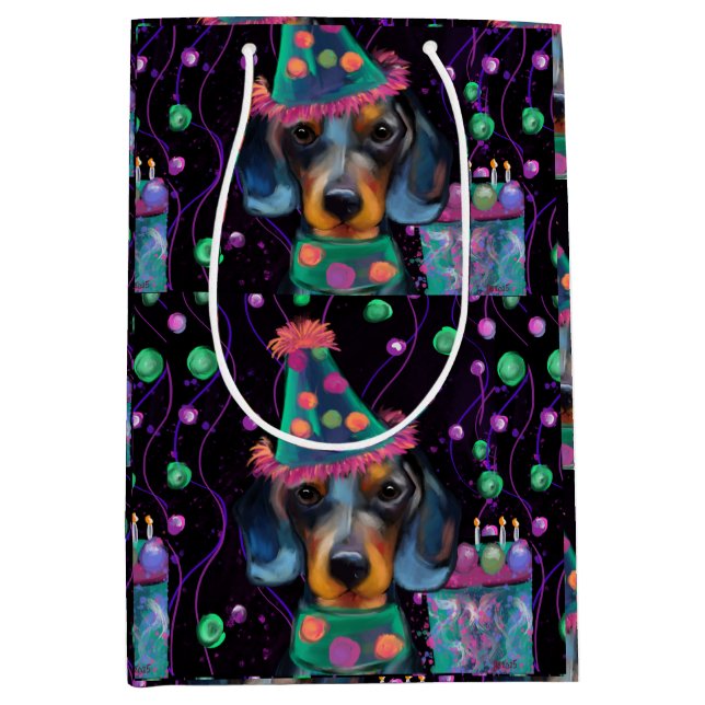 Doxie Party  Medium Gift Bag (Front)