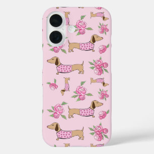 Doxie & Peonies Floral Dachshund Phone Case