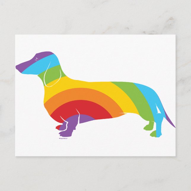 Doxie Rainbow Connection Postcard (Front)