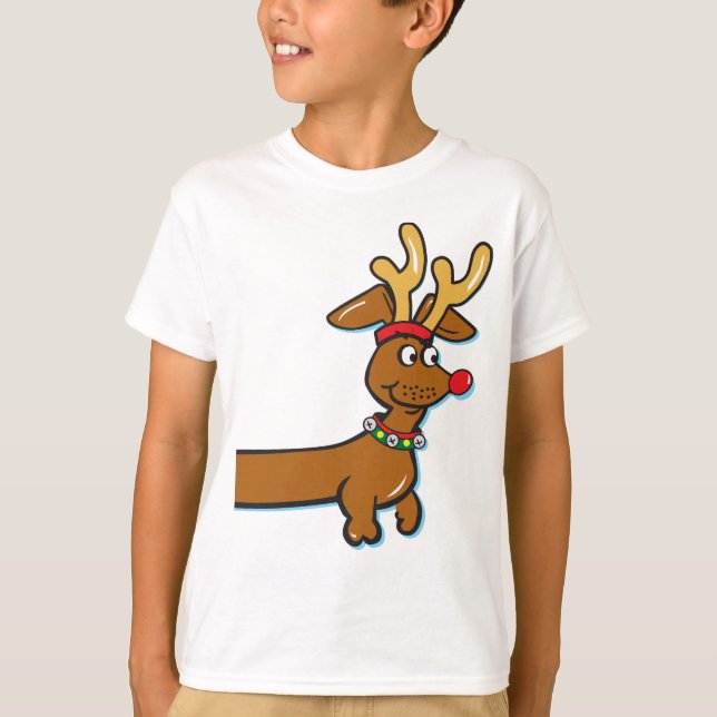 Doxie-reindeer-front-all-over T-Shirt (Front)