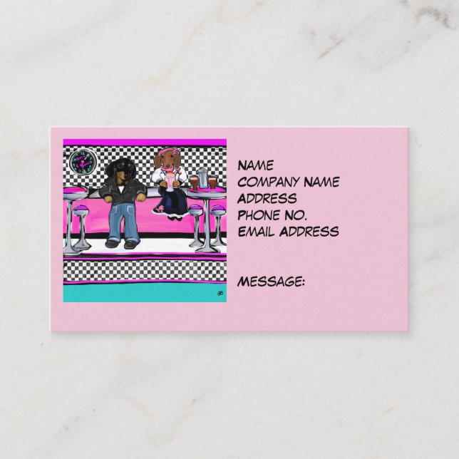 Doxie Rock and Roll Business Card (Front)