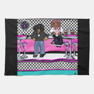 Doxie Rock and Roll Kitchen Towel