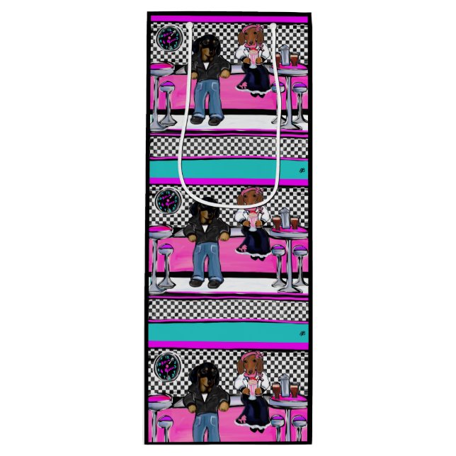 Doxie Rock and Roll Wine Gift Bag (Front)