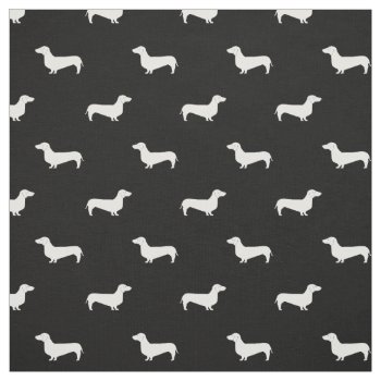Doxie Silhouette Dog Fabric - Dachshund Fabric by SilhouettePets at Zazzle