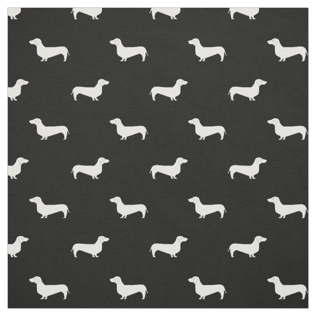 Doxie Silhouette Dog fabric - dachshund fabric (Swatch)