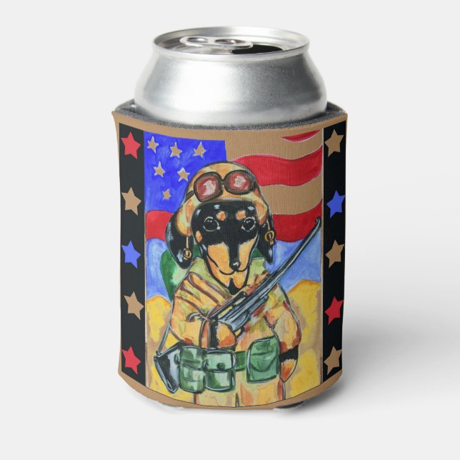 Doxie Soldier Can Cooler (Can Back)