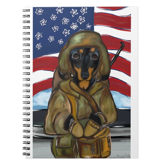 Doxie Soldier Notebook (Front)