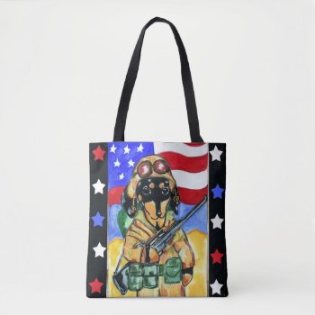 Doxie Soldier Tote Bag by Dachshunds_by_Joanne at Zazzle