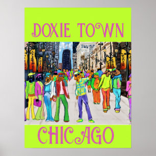 Doxie Town Chicago Poster