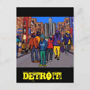 Doxie Town City - DETROIT Postcard