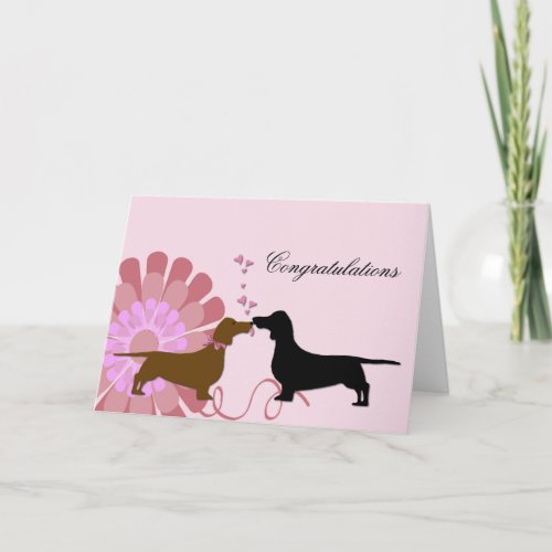 Doxie Wedding Engagement Congratulations Card