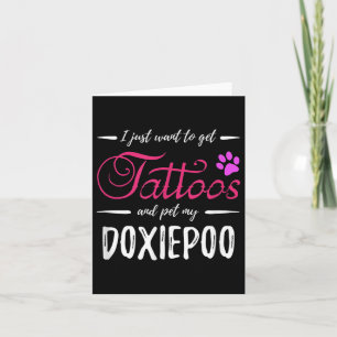 Doxiepoo Dog Lover Tattoo Funny Dog Mom Gift Idea  Card