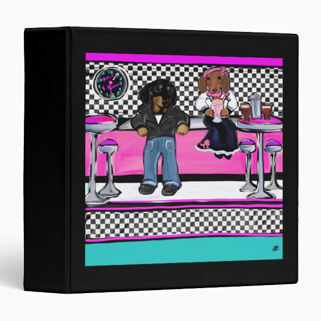 Doxies Rock and Roll 3 Ring Binder (Front/Spine)