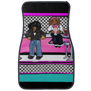 Doxies Rock and Roll Car Floor Mat